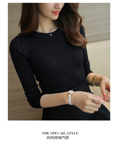 Winter Warm Knitted T Shirt Women Autumn Winter Warm Long Sleeve