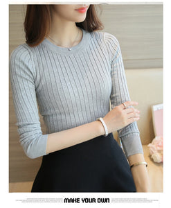 Winter Warm Knitted T Shirt Women Autumn Winter Warm Long Sleeve