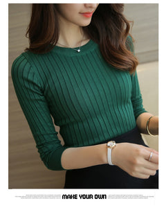 Winter Warm Knitted T Shirt Women Autumn Winter Warm Long Sleeve