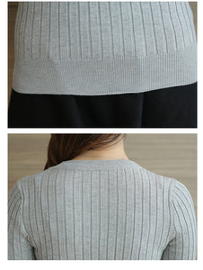 Winter Warm Knitted T Shirt Women Autumn Winter Warm Long Sleeve