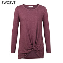 Load image into Gallery viewer, long sleeve women t shirt casual o-neck slim autumn winter women tees tops ladies clothes black gray tshirt  female streetwear