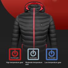 Load image into Gallery viewer, Soft Winter Thermal Daily Hooded Warm Zipper Electric Heating Thick Women Coat Pocket Solid USB Rechargeable Casual