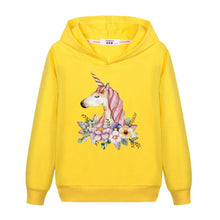 Load image into Gallery viewer, Flower Unicorn Clothes Girl&#39;s Spring Hoodie Thin Cotton Casual Pullover Kids Zebra Print Sweatshirt Girl Fashion Print Coat