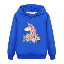 Load image into Gallery viewer, Flower Unicorn Clothes Girl&#39;s Spring Hoodie Thin Cotton Casual Pullover Kids Zebra Print Sweatshirt Girl Fashion Print Coat