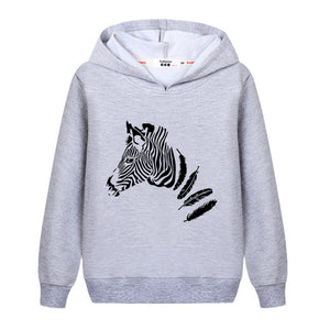 Flower Unicorn Clothes Girl's Spring Hoodie Thin Cotton Casual Pullover Kids Zebra Print Sweatshirt Girl Fashion Print Coat