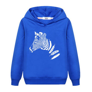 Flower Unicorn Clothes Girl's Spring Hoodie Thin Cotton Casual Pullover Kids Zebra Print Sweatshirt Girl Fashion Print Coat