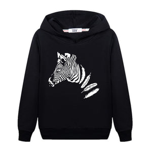 Flower Unicorn Clothes Girl's Spring Hoodie Thin Cotton Casual Pullover Kids Zebra Print Sweatshirt Girl Fashion Print Coat