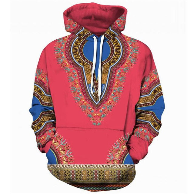 Casual Hooded Sweatshirt Men Women Fashion African Dashiki Print Hoodies Sweatshirts Men Hip Hop Hoodie Tracksuit