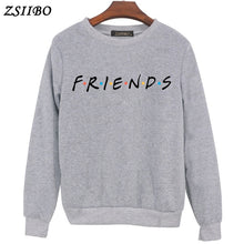 Load image into Gallery viewer, FRIENDS Letter Print Harajuku winter women t shirt Knitted Long Sleeve o neck Sweater Pullover Tops Shirt pullovers