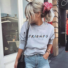 Load image into Gallery viewer, FRIENDS Letter Print Harajuku winter women t shirt Knitted Long Sleeve o neck Sweater Pullover Tops Shirt pullovers