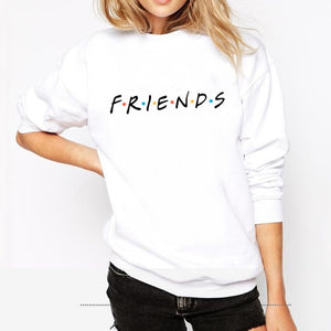 FRIENDS Letter Print Harajuku winter women t shirt Knitted Long Sleeve o neck Sweater Pullover Tops Shirt pullovers